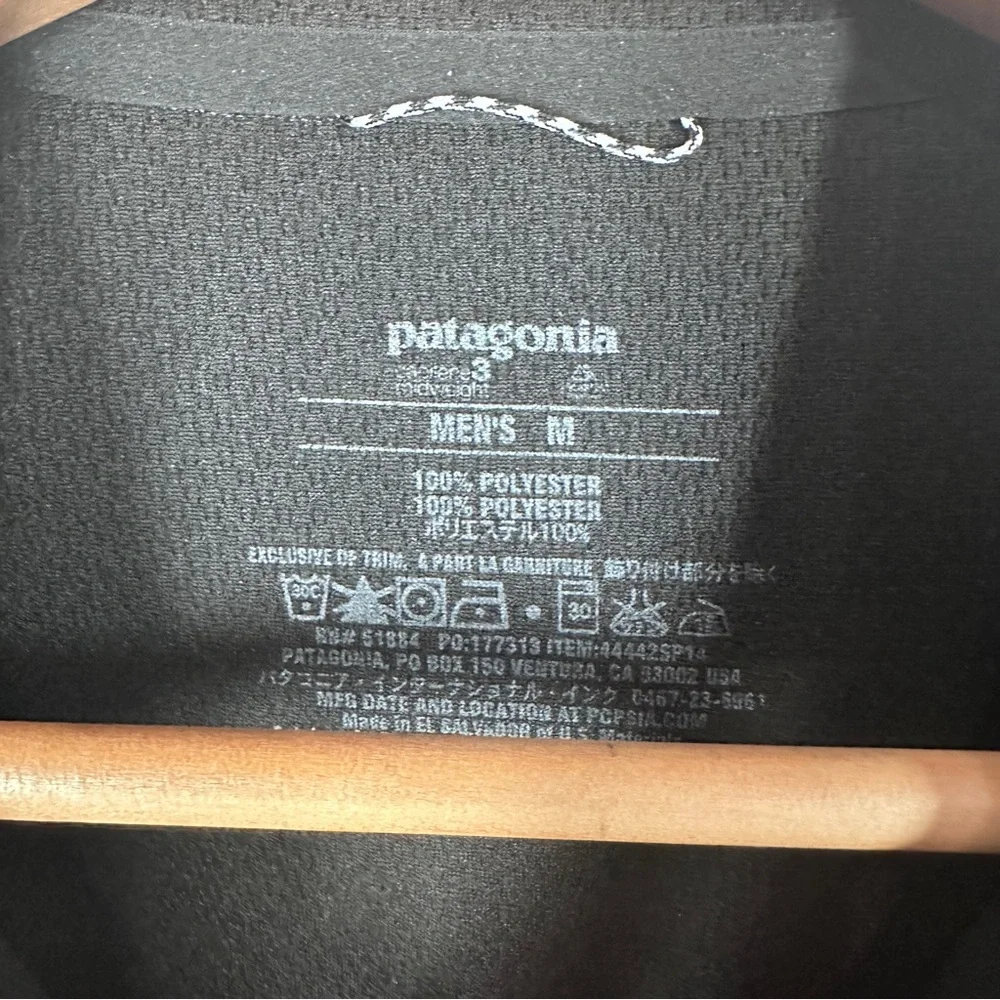 Patagonia Mens Capilene 3 Baselayer Quarter Zip Pullover Size Medium Black